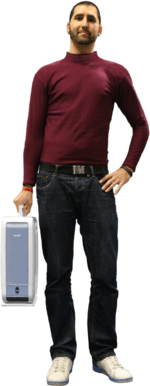 Man carrying dehumidifier